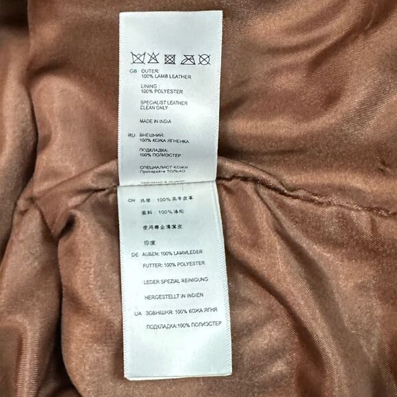 REISS Women’s Eliza Dusty Rose Lamb Leather Fully Lined Mini Skirt Size 4 - Picture 5 of 6